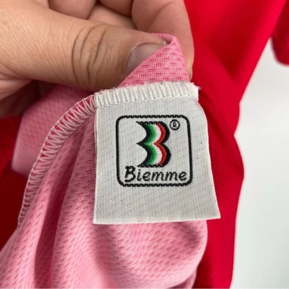 Biemme Red Cycling‎ Jersey Mens Sz 3 M 1/2 zip